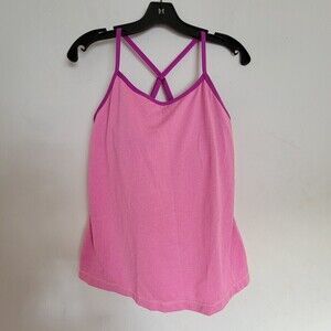 Zella Pink Purple Crisscross Back Straps Cami Workout Active Tank Top Sz Medium